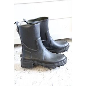 RAG‎ & BONE Shiloh Lug Sole Rainboots CHUNKY TRACTION BLACK Size EU 35